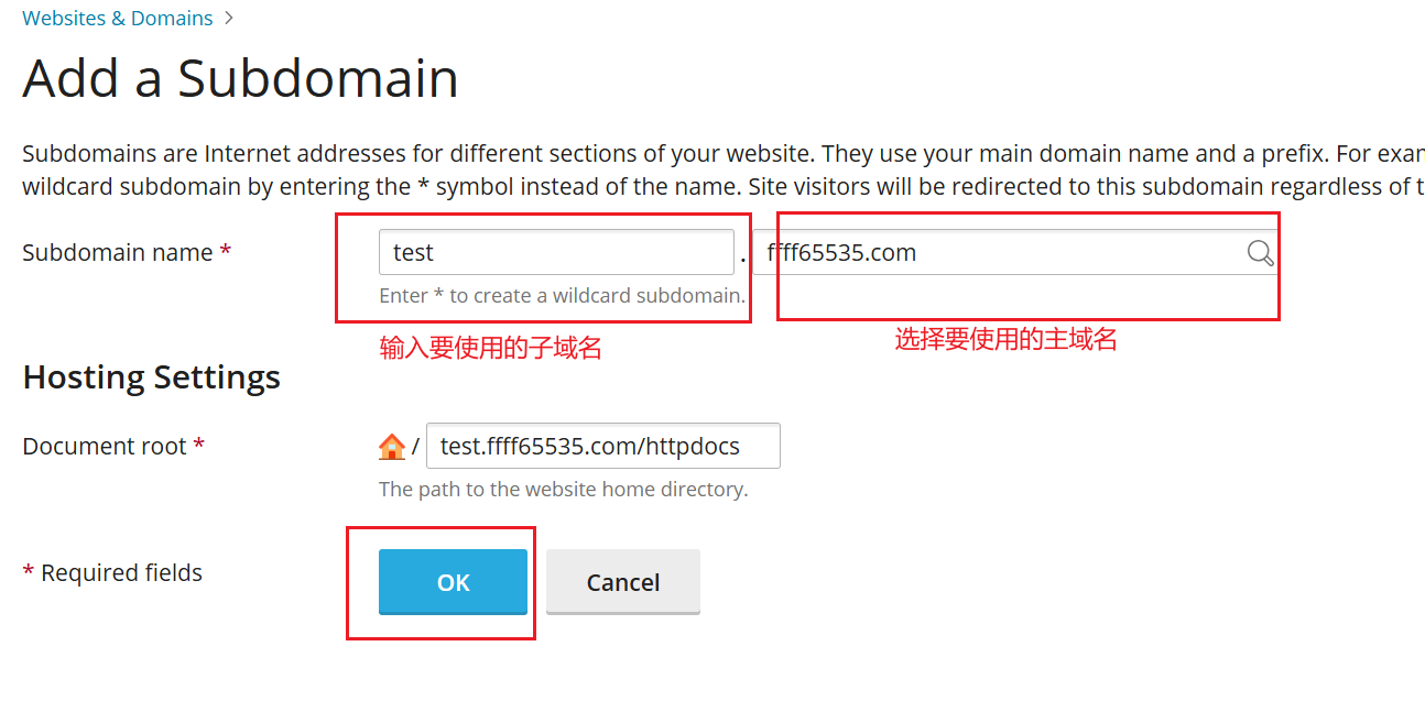 图三:配置子域名