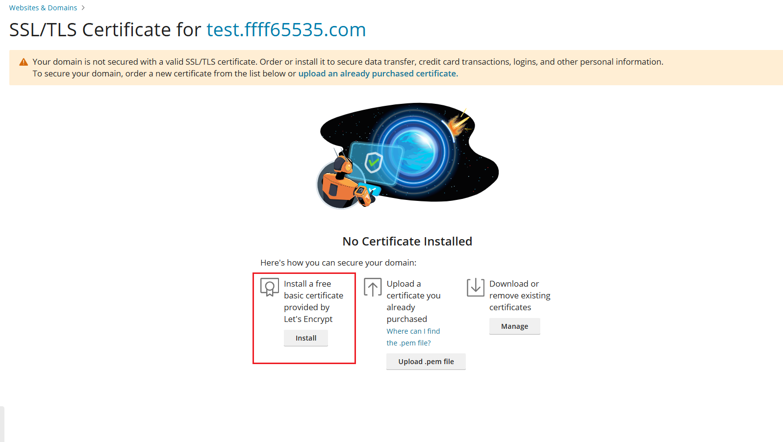 图十:选择 Let’s Encrypt